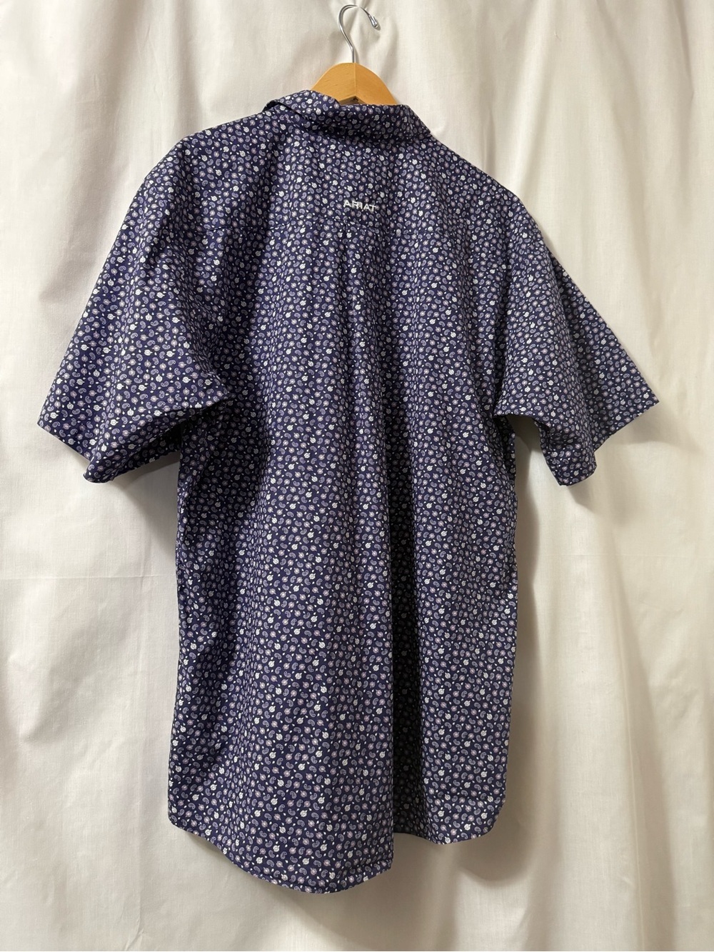 Ariat Purple Short Sleeve Button-Up with White Paisley 0157 - Picture 11 of 15